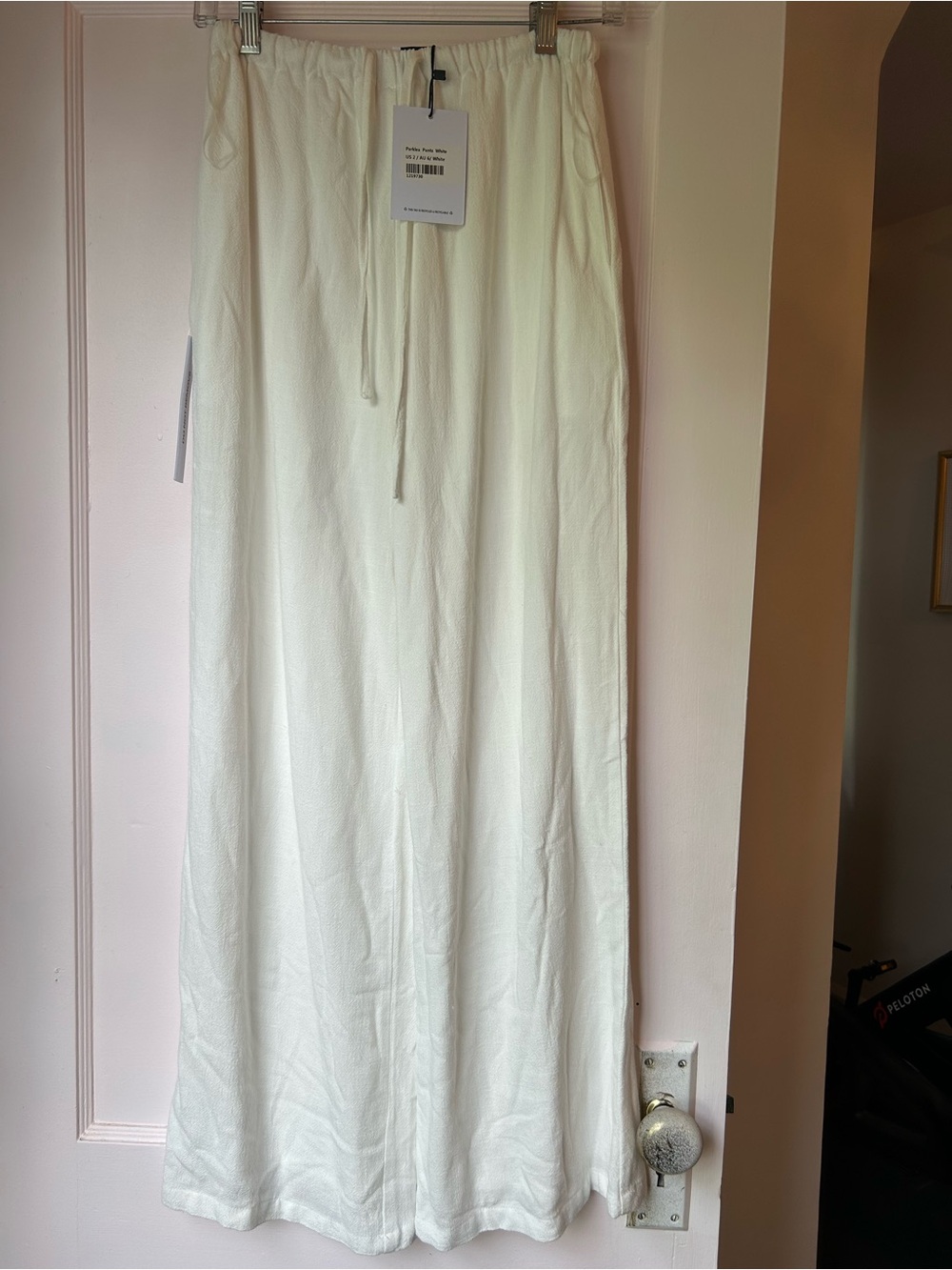 NWT - Princess Polly Parklea Pants White Linen Blend Wide Leg - Size US 2